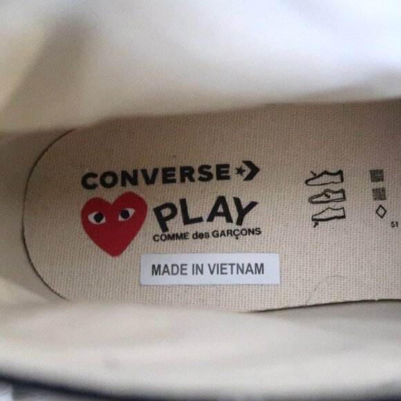 COMME DES GARCONS Play x Converse high top sneakers M 11 W 13 - Picture 9 of 10